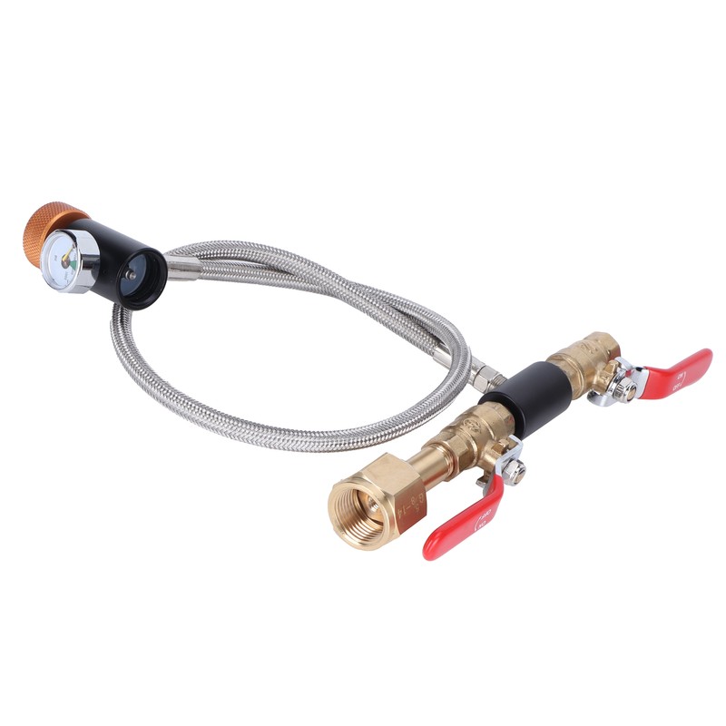 CO2 Universal External Hose Adapter G5/8-14 24in Dual Valve Soda