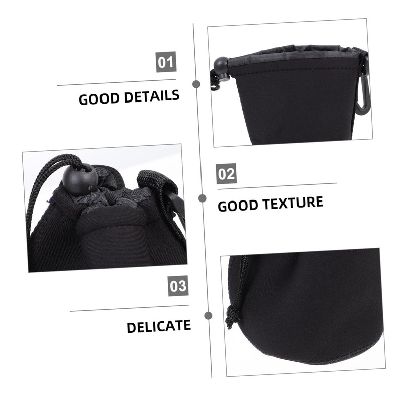 SEWACC 4pcs Camera Lens Pouch Set with Belt Loop and