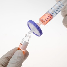 PVDF Syringe Filters Hydrophilic 0.22 μm Pore Size, 25 mm Membrane Diameter, Laboratory Syringe Filter for Biomedical Science Pack of 30