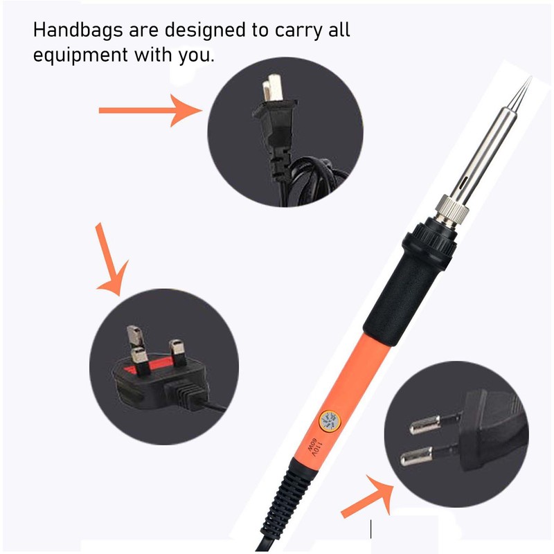 83 PCS Soldering Iron Set 60W Rapid Heating Adjustable Temperature