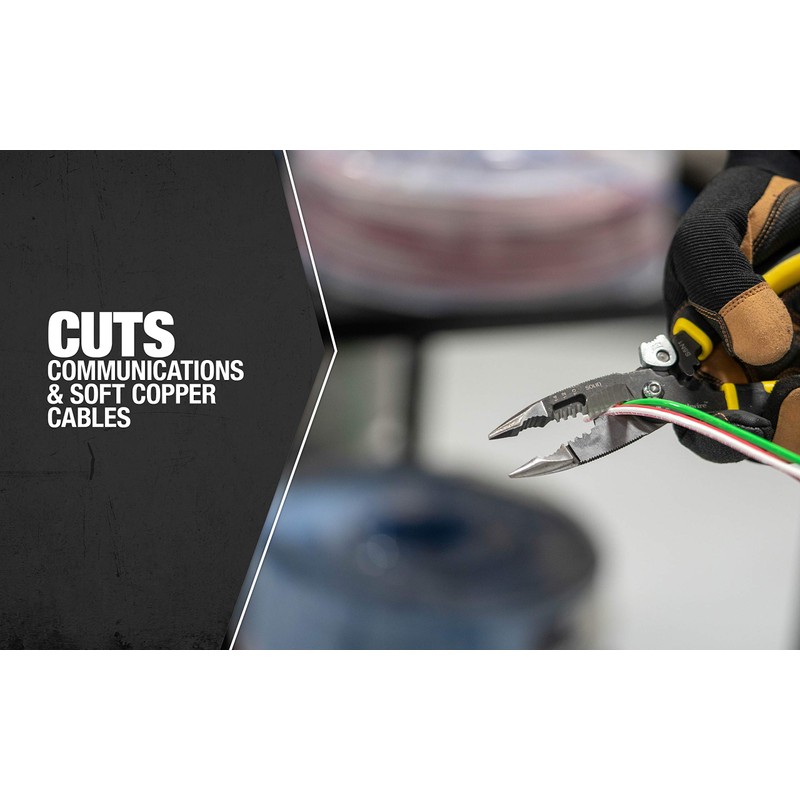 Southwire 58993940 S5N1 5-in-1 Long Nose Multi-Tool Pliers; Black/Yellow