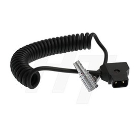 HangTon D-tap 6 Pin Coiled Cable for DJI RS4 Pro, RS2, RS3 Pro Universal Base Mount, Focus Motor 13-17V Right Angle