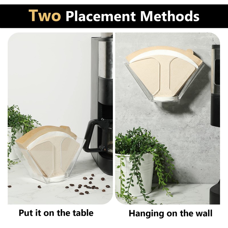 Kamehame Coffee Filter Holder, Wall Mount Coffee Filter Dispenser Rack,