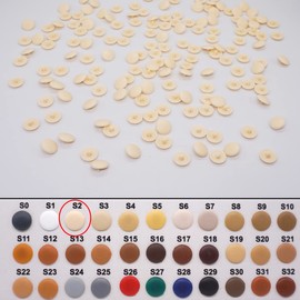 (Pack of 50 pcs) Pozi Screw Cover Caps 12 mm Diameter, Pozidriv Head Clip On Plastic Covers, Furniture Decorative Cap (50, Cream S2)