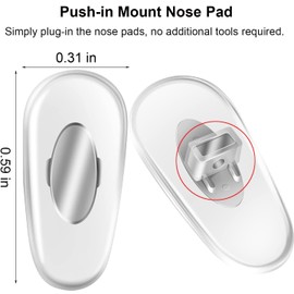 Auzky 5 Pairs Replacement Nose Pads for RayBan RB3526, RB4071, RB6335, RB6375, RB7186 More Plug-in/Push in Mount Type Eyeglasses, Sunglasses Models - Silver