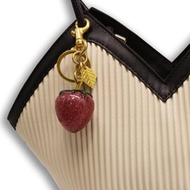 Eimusi Strawberry Bag Charm Keychain, Cute Strawberry Charms for Purses and Bags, Keychain Accessory for Women (Purple)