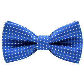 Carahere Pre-Tied Little Boy's Polka Dot Bow Ties Baby Solid Color Bow Ties For Kids M012 Electric Blue
