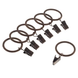 Kenney A58720790 Classic Clip Rings for Rods up to 1-Inch Diameter, Brushed Sienna, 7-Pack