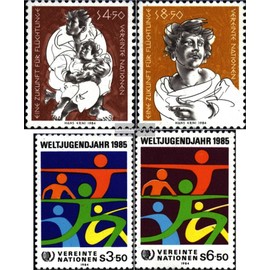 UN - Vienna 43-44,45-46 (complete.issue.) fine used/cancelled 1984 Refugees, Youth (Stamps for collectors)