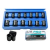 US PRO 14pc Metric 3/8''Dr Impact Socket Shallow Set 7-19mm