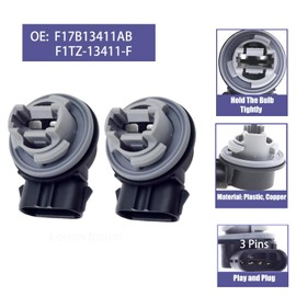 F17B13411AB Front Parking Turn Signal Light Socket Adapter F1TZ-13411-F for Ford F150 F250 F350 F450 F550 Super Duty E150 E250 E350 E450