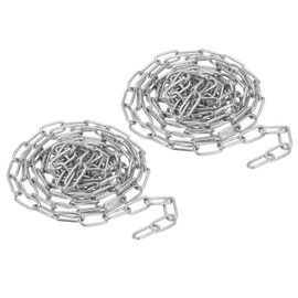PATIKIL 2 Pcs 1.64FT x 1/2" x 0.12" 304 Stainless Steel Link Chain Link Proof Coil Chain