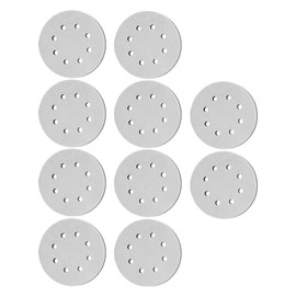 10 Almohadillas de Interfaz de Densidad de 5 Pulgadas, Almohadilla de Repuesto para Lijadora de Gancho y Bucle, Reducción de Vibración, Cojín de Esponja de Lijado, (8 hoyos)