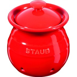staub Garlic Keeper 40511-580 Garlic Keeper Cherry Ceramic Garlic Storage Dishwasher Safe