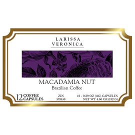 Macadamia Nut Brazilian Coffee (Single Serve K-Cup Pods) (Gourmet, Naturally Flavored, Whole Coffee Beans) (12 pods, ZIN: 573458) - 3 Pack