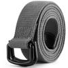 Bluecton Belt Men Plus Size Canvas Double D Ring Buckle