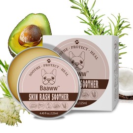Baaww Dog Skin Rash Soother Tin 125ml Allergy Relief Heals Hot Spot Symptoms Organic & All-Natural Dog Moisturizer Dry Skin Lotion Ultimate Healing Balm Anti Itch Cream for Irritated Skin Flea Bites