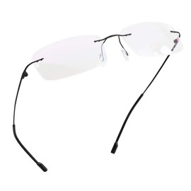 LifeArt Blue Light Blocking Glasses, Computer Reading Glasses, Anti Blue Rays, Reduce Eyestrain, Rimless Frame Tinted Lens with Diamond, Stylish for Men and Women (Black, 2.50 Magnification)