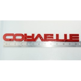 1Pc 84-89 Corvette Rear Bumper Emblem 3D Badge Letters Nameplate 14064531 Replacement for Corvette (Black Red)