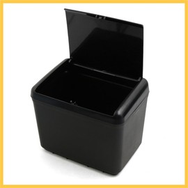 REPAIROCK Black Plastic Auto Car Trash Rubbish Can Garbage Dustbin Holder Storage Box Auto Replacement Parts