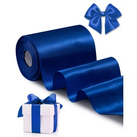 Blue Satin Ribbon 4 Inch x 22 yd Wide Thick Royal Blue Ribbon for A Grand Opening Business Ribbon Cuttings Ceremony Bow Wedding Chairs Pageant Sashes Christmas Festival Decor