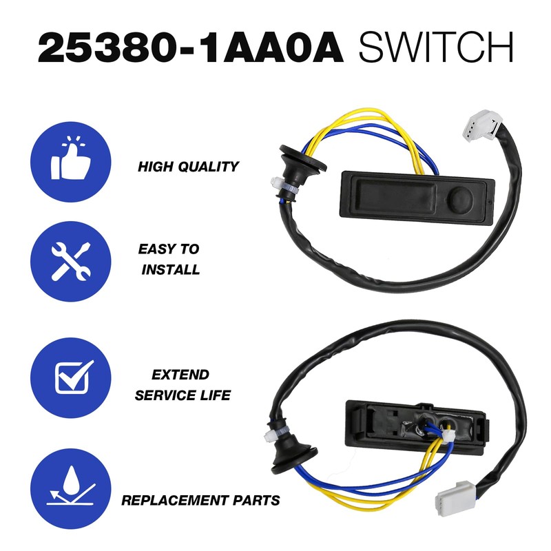 Hoypeyfiy Rear Trunk Lid Release Tailgate Opening Switch 25380-1AA0A Replacement