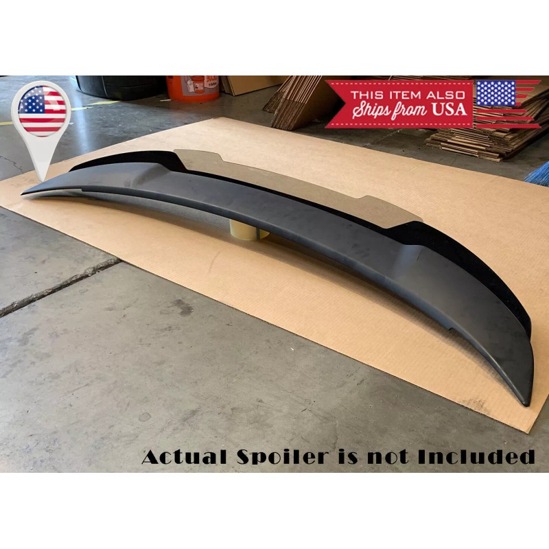 SDeelCase 2 Pieces Satin Black Decklid Spoiler Flap Wicker bill