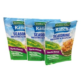 Hidden Valley Ranch Garlic Ranch Dressing & Recipe Mix 1 oz ( 3 Pack )