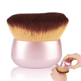 Extra Large Makeup Brush for Self Tanner Leg Makeup 75mm Wide Head ＆ Flawless Application Ideal for Bronze Blending Oval Shape for Face Back Makeup Versatile Wet Dry Use Elegant Pink Rose Gold Design