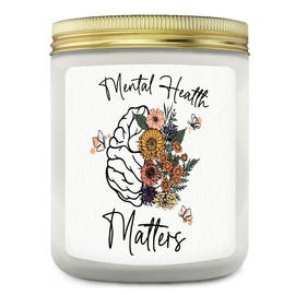 Mental Health Gifts, Mental Health Matters Lavender Candle, Mental Health Awareness Gifts, Psychology Gifts, Gifts for Mental Health Therapists, Mental Health Office Decor Scented Jar Candles