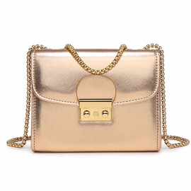 Dasein Women Small Crossbody Bag Designer Evening Bag Clutch Purse Handbag for Wedding/Prom/Party with Double Chain Strap
