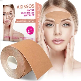 Akissos Face Tape Wrinkle Patches Forehead and Between Eyes Facial Myofascial Tape Wrinkle Patch Forehead Wrinkles 5cm Width
