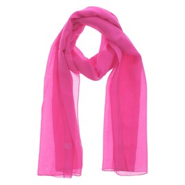 WESTEND CHOICE Ladies Chiffon Scarves Women Plain Neck Scarf Soft Headwrap Girls Headscarf Sheer Wrap women's scarves & wraps 150x45 cm (Pink)