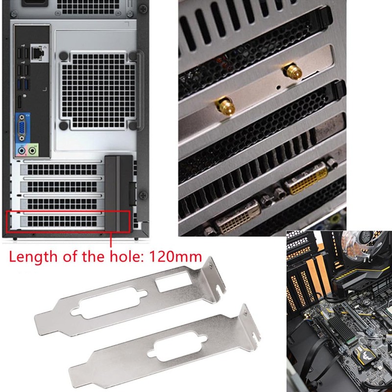 APUXON 120mm Low Profile Half Height Bracket HDMI + DVI