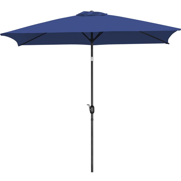 Yaheetech 6.5x10FT Rectangular Outdoor Patio Umbrella Large Market Umbrella Push