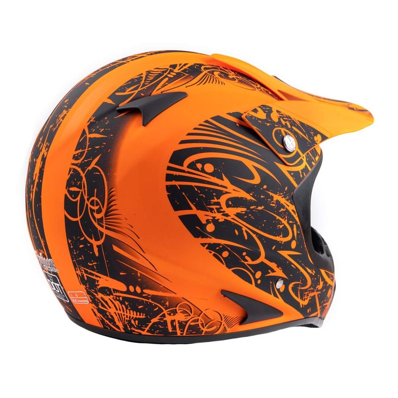 Typhoon Adult ATV Helmet & Goggles Gear Combo, Matte Orange
