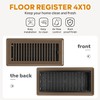 Floor Register 4x10, Floor Vent Covers Brown, 2 Pack Heavy