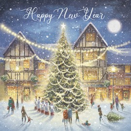 Hunts England - Happy New Year Luxury Card - 'Christmas Eve' - Happy New Year - Milo's Gallery Collection - For Men, Women, Family, Friends, etc.