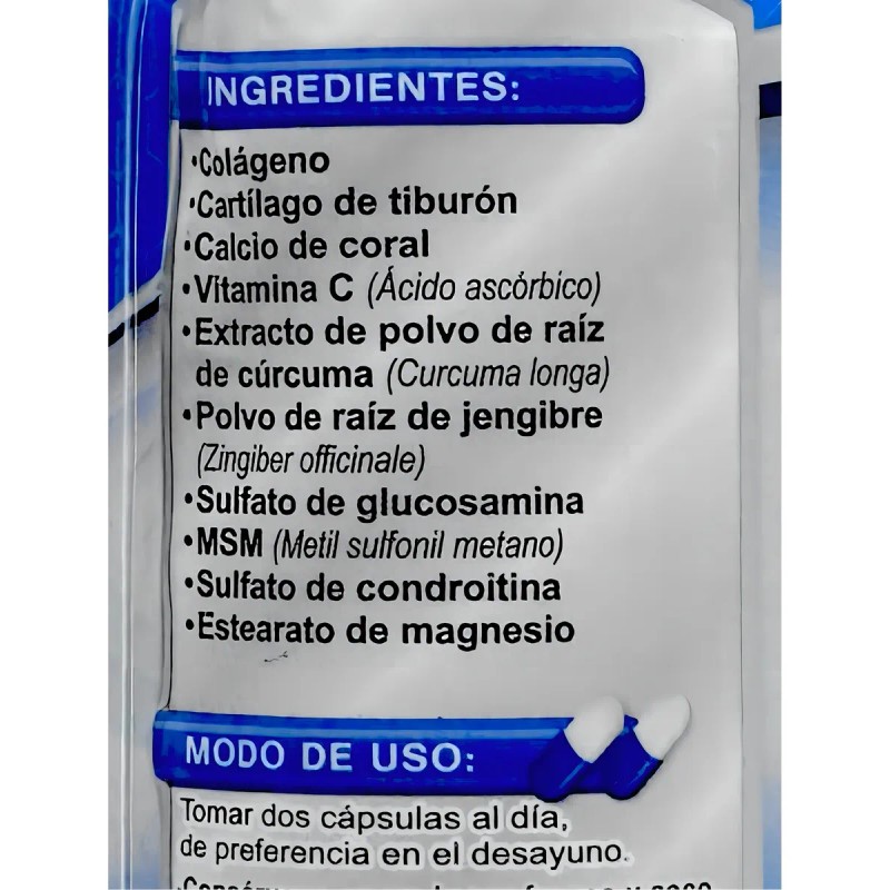 Colágeno Con Glucosamina Flx 72 Cápsulas De 500 Mg Supra
