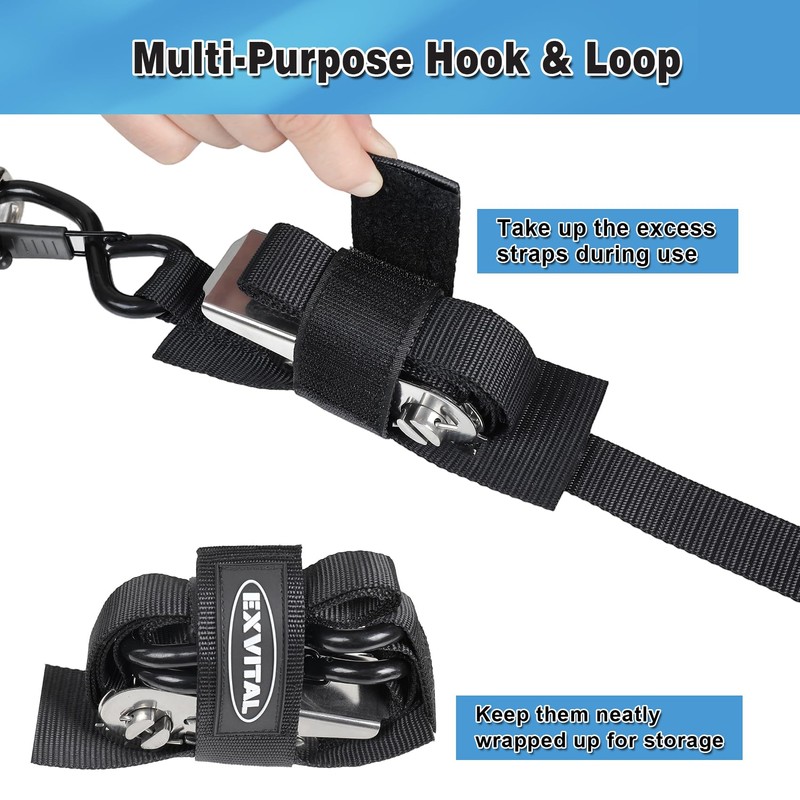 EXVITAL Boat tie Down Straps to Trailer 1"×4' transom Straps