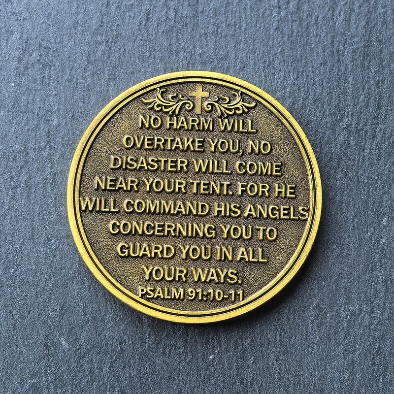 St Michael Challenge Coin, 1.57" Zinc Alloy with Protective Case