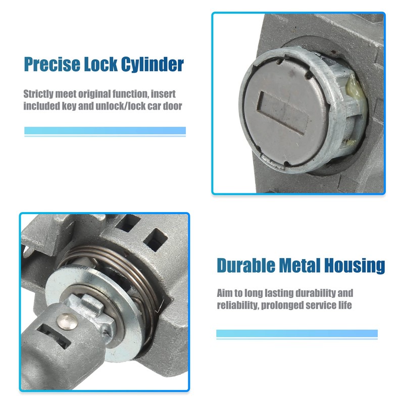 X AUTOHAUX 1 Set Front Door Lock Cylinder Set Kit