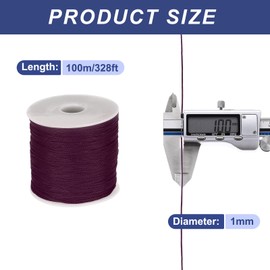 QUARKZMAN 1 mm Polypropylene Rope Braided Ropes, 100 m Nylon Rope Hollow Rope for Washing Line, Camping, Hiking, Outdoor, Brown