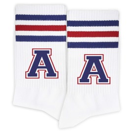 SSQBZU Striped Socks with the Letter ‘A’, Letter Socks for Men&Women, Back-to-school Gifts for Him&Her, Family, Friends, Birthday Gifts, Initial Socks Gifts, Christmas Gifts. (169)