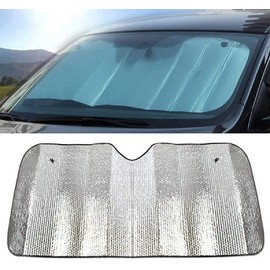 Universal-Sonnenschutz, faltbar, Sonnenschutz für die Windschutzscheibe mit 2 Saugnäpfen, 2 Gurten (150 x 80 cm)