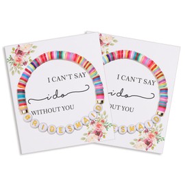 Miss Pink Bridesmaid Proposal Gifts Bridesmaid Bracelets Set of 2 4 6 for Wedding Day Bracelet Jewelry Set for Women Friends Sister Wedding Bride Party Bridal Shower Gift (BM2)