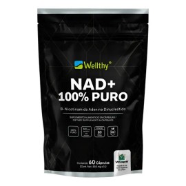 Suplemento NAD Wellthy Pure, Cápsulas 550 mg, Vegano, sin Sabor, 60 Unidades                                                                          