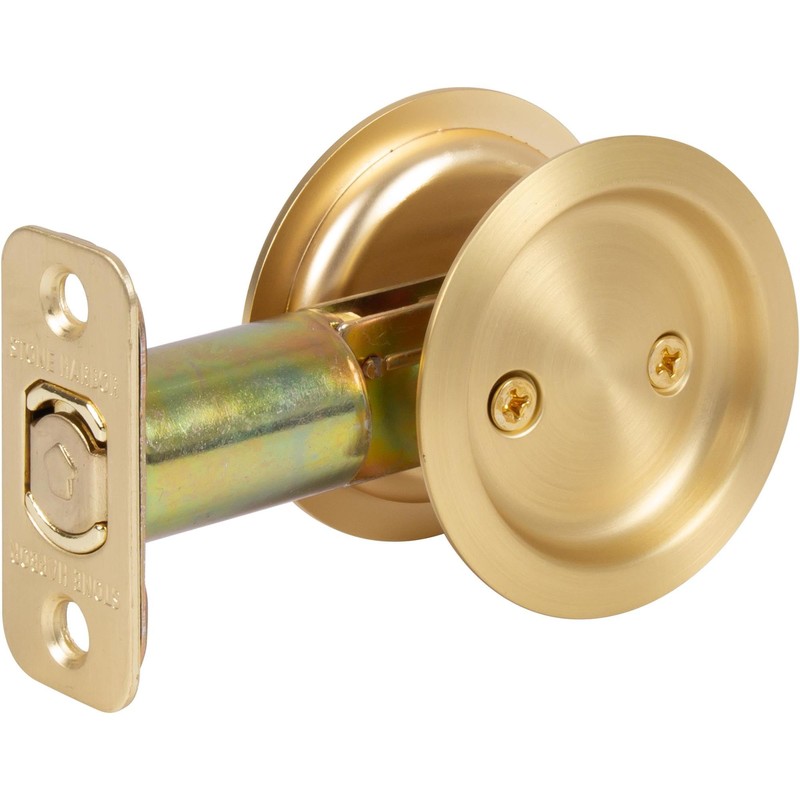 Stone Harbor Hardware Round Pocket Door Lock, Passage Function, 2-3/4"