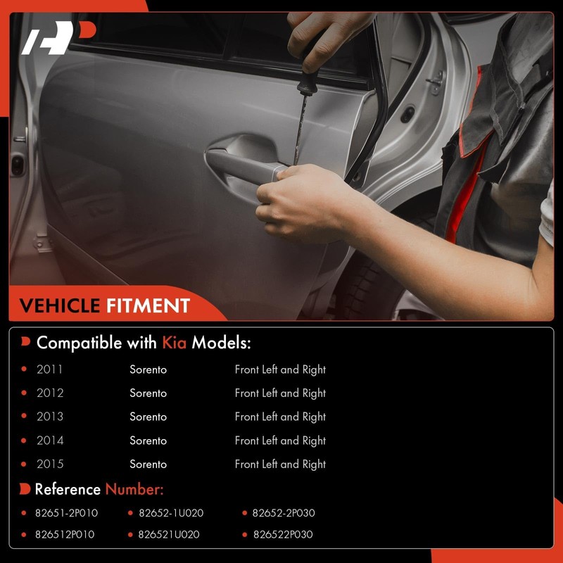 A-Premium Outside Exterior Door Handles Compatible with Kia Sorento 2011