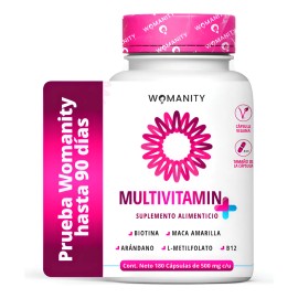 Multivitamnico Mujer 180 Caps Womanity Vitaminas Mujeres Sin Sabor Por Sus Ingredientes Naturales Las Capsulas Tienen Un Ligero Olor A Arndano        